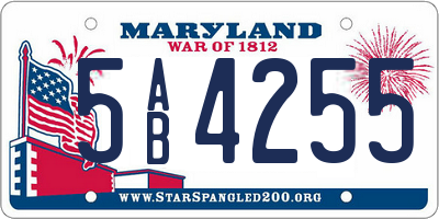 MD license plate 5AB4255