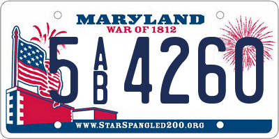 MD license plate 5AB4260
