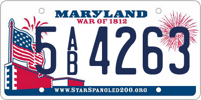 MD license plate 5AB4263