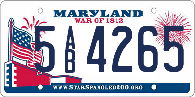 MD license plate 5AB4265