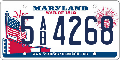 MD license plate 5AB4268