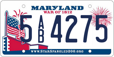 MD license plate 5AB4275