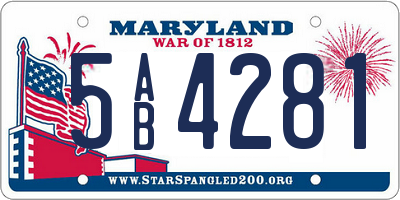 MD license plate 5AB4281