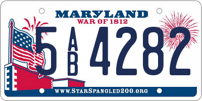 MD license plate 5AB4282