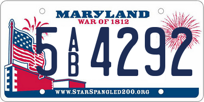 MD license plate 5AB4292