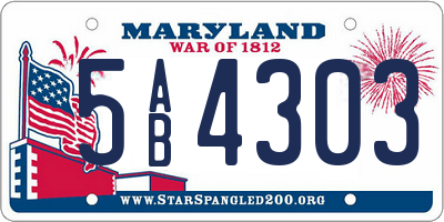 MD license plate 5AB4303
