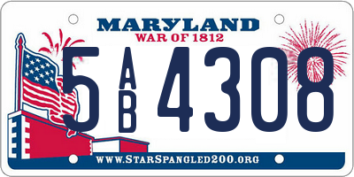 MD license plate 5AB4308