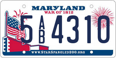 MD license plate 5AB4310