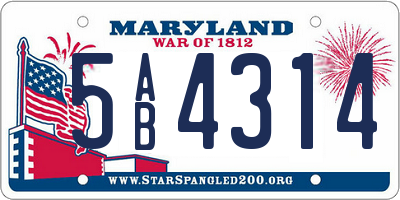 MD license plate 5AB4314