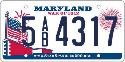 MD license plate 5AB4317