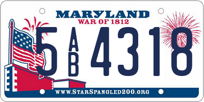 MD license plate 5AB4318
