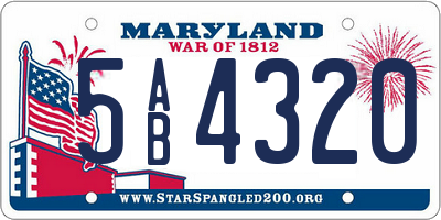 MD license plate 5AB4320