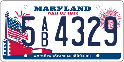 MD license plate 5AB4329