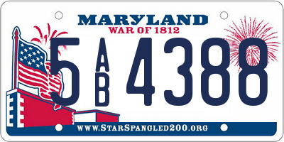 MD license plate 5AB4388