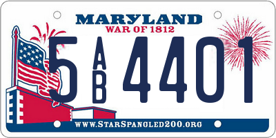 MD license plate 5AB4401