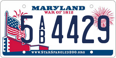 MD license plate 5AB4429
