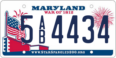 MD license plate 5AB4434