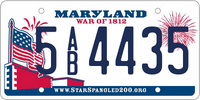 MD license plate 5AB4435