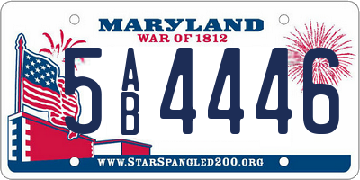 MD license plate 5AB4446