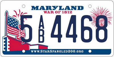 MD license plate 5AB4468
