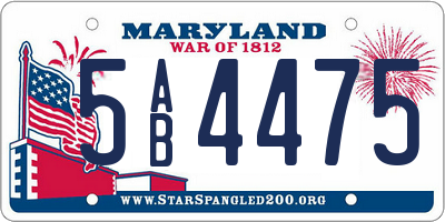 MD license plate 5AB4475