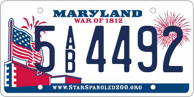 MD license plate 5AB4492