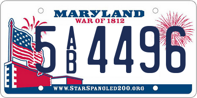 MD license plate 5AB4496