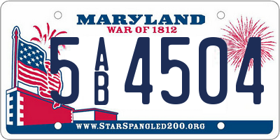 MD license plate 5AB4504