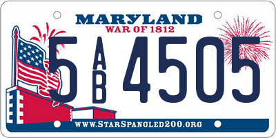 MD license plate 5AB4505
