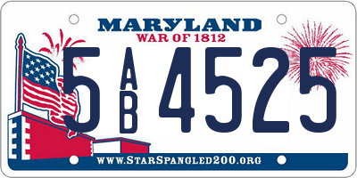 MD license plate 5AB4525