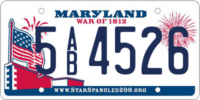 MD license plate 5AB4526
