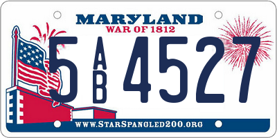 MD license plate 5AB4527