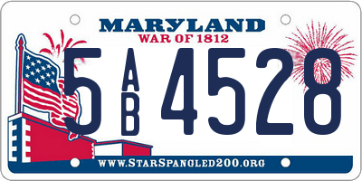 MD license plate 5AB4528