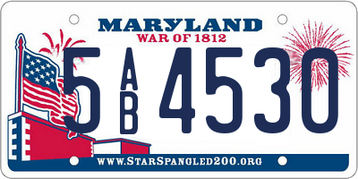 MD license plate 5AB4530