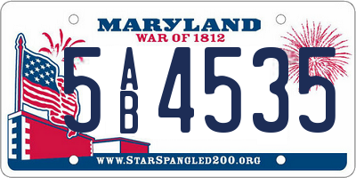 MD license plate 5AB4535