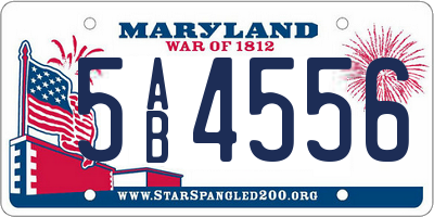 MD license plate 5AB4556