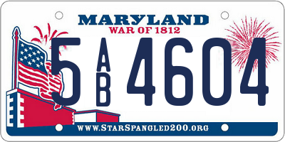 MD license plate 5AB4604