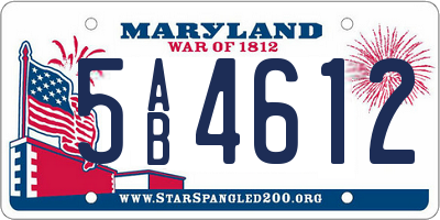 MD license plate 5AB4612