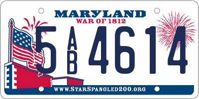 MD license plate 5AB4614