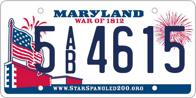 MD license plate 5AB4615