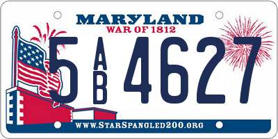 MD license plate 5AB4627