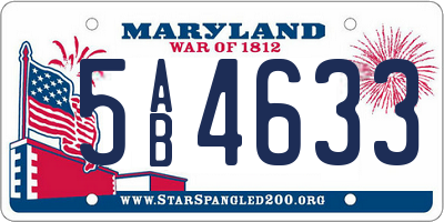 MD license plate 5AB4633
