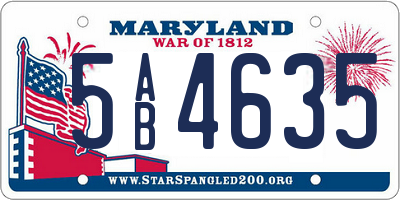 MD license plate 5AB4635