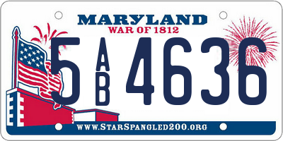 MD license plate 5AB4636