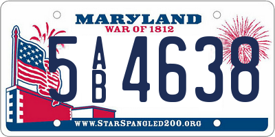 MD license plate 5AB4638