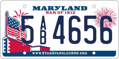 MD license plate 5AB4656
