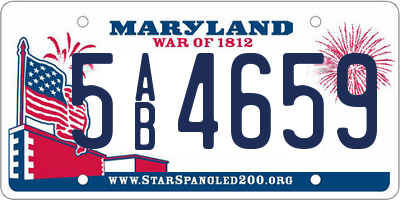 MD license plate 5AB4659
