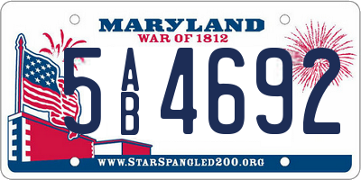MD license plate 5AB4692