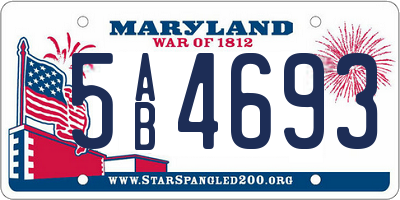 MD license plate 5AB4693