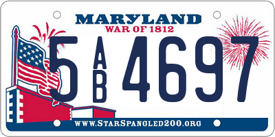 MD license plate 5AB4697